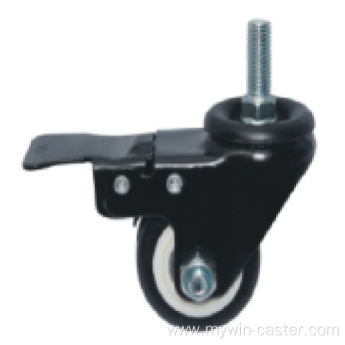 4 Inch Threaded Steam Swivel PVC Material With Brake Small Caster